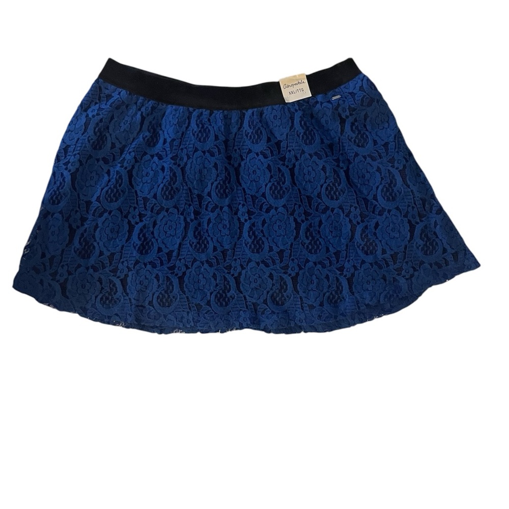 NWT $50 AEROPOSTALE BLUE LACE OVERLAY LINED MINI  SKIRT 2xL